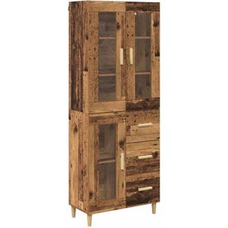 vidaXL Aparador Alto Con Caj&oacute;n Madera Envejecida 69,5 X 34 X 180 Cm Vidaxl