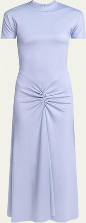 Victoria Beckham Gathered Drop-Waist Midi T-Shirt Dress