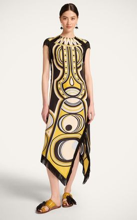 La DoubleJ Scarf Dress in Sanctuary Plac&eacute;e Gold at Nordstrom, Size 44