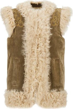 Etro Leather vest with Paisley emrboidery Woman 42