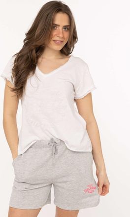 Zwillingsherz Sweathose ZWILLINGSHERZ Feel Good Club, Damen, Gr. L/XL, N-Gr, light gray melange, Sweatware, Obermaterial: 60% Baumwolle, 40% Polyester, bestickt, un