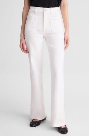 Madewell The Tall Emmy Patch Pocket High Waist Wide Leg Jeans in Tile White at Nordstrom, Size 29 - Tall