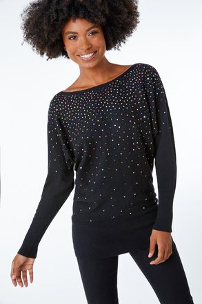 Roman Diamante Sparkle Embellished Jumper