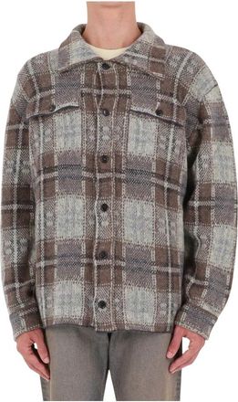 Roberto Collina B13005 Overshirt - Heren - Zomerjassen - Bruin - XL - Wol - Jassen