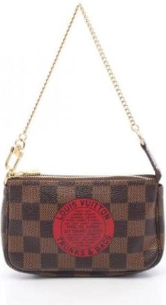 Louis Vuitton Pre-owned Damier Pochette Handbag - Dames - Vintage Handtas - Bruin - ONE Size - Leer - Vintage