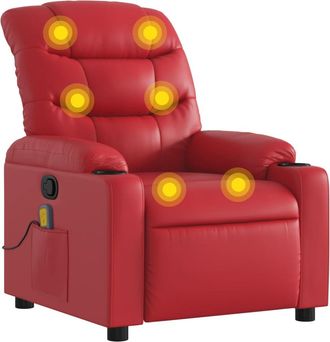 vidaXL Vidaxl - Sill&oacute;n De Masaje Reclinable Cuero Sint&eacute;tico Rojo