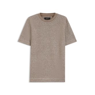 BOSS Moulin&eacute; T-shirt in cotton, linen, and silk