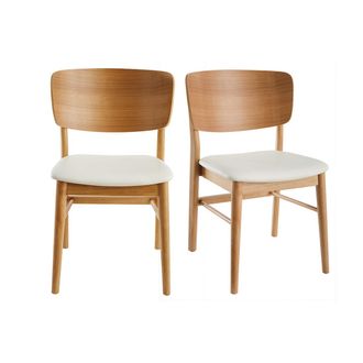 Miliboo Miliboo - Set De 2 Sillas De Madera Clara Y Blanco Sheldon