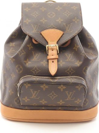 Louis Vuitton Brown Monogram Coated Canvas Leather Backpack (Pre-Owned)