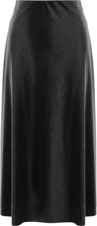 F.it Stretch Velvet Rok - Dames - Midirokken - Zwart - S - Polyester - Rokken