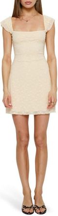Princess Polly Lanchester Floral Embroidered Minidress in Butter Yellow at Nordstrom, Size 10