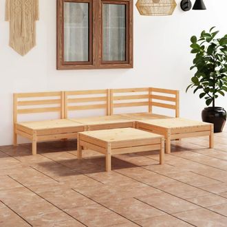 vidaXL Juego De Muebles De Jard&iacute;n 5 Piezas Madera Maciza Pino Vidaxl