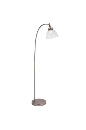 Netlighting Hansen Task Floor Lamp Brushed Silver Paint Clear Glass