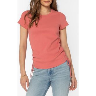 Velvet Heart Clemons Side Ruched T-Shirt in Canyon Rose at Nordstrom Rack, Size X-Small