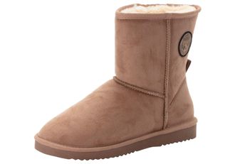 O'Neill Schlupfboots ONEILL BESIANA WOMEN HIGH, Damen, Gr. 36, grau (warm taupe), Synthetik, Schuhe Schlupfboots, gef&uuml;tterte Winterboots, Snowboots, Wintersch