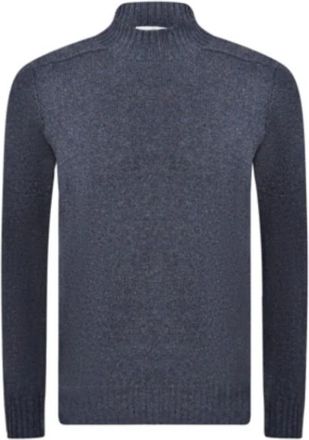 Gran Sasso Cuello Perkins Jaspeado - Heren - Coltruien - Blauw - M - Wol - Truien & Vesten