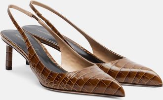 Tom Ford Croc-effect slingback pumps