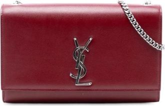 Saint Laurent Pre-owned Cross Body Bags, female, Red, Size: ONE SIZE Pre-owned Leather Crossbody Bag