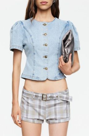 Lioness Puff Sleeve Denim Shirt in Light Denim at Nordstrom, Size X-Large
