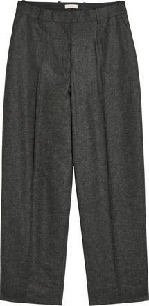 Toteme Wide-leg Flannel Trousers - Dark Grey - 36 (UK8 / S)