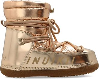 INUIKII Mountain quilted metallic snow boots - women - Lamb Skin/Fabric/Fabric - 39 - Gold