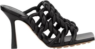 Bottega Veneta Schoenen, Dames, Zwart, 36 1/2 EU, Leather mules