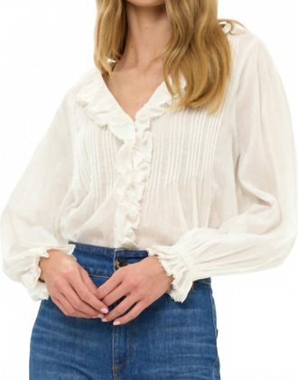 Oliphant Mila Ruffles Top In Hepburn Cloud
