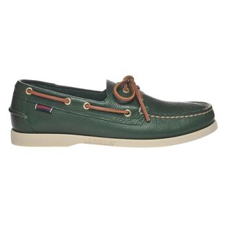 Sebago Mens Portland Martellato Full Grain Leather Boat Shoes (Hunter Green) - Size UK 6.5