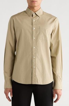 Vince Poplin Long Sleeve Classic Fit Button-Up Shirt in Terrapin at Nordstrom Rack, Size Xx-Large