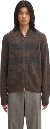 Barbour Gebreide Bomber Vest - Heren - Vesten - Bruin - XL - Wol - Truien & Vesten