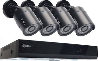 Alivio 4 Channel 500GB HDD 5MP CCTV Security Camera Kit in Black