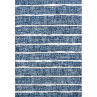 Jonathan Y Designs Colonia Berber Stripe Indoor/Outdoor Area Rug in Blue/ivory at Nordstrom, Size 2Ft 0In X 8Ft 0In