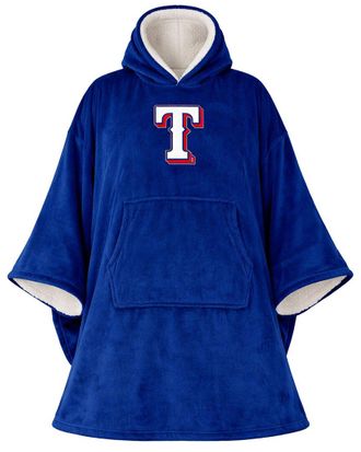 Pegasus Sports Texas Rangers Mlb Logo Hooded Fleece Blanket Poncho