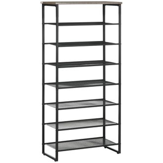 HOMCOM Shoe Rack - 8-tier Shoe Storage Shelf for 21-24 Pair Shoes for Entryway | TJ Hughes