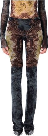 Jean Paul Gaultier Skinny Trousers, female, Multicolor, M, Médaillon Black Blue Green Trousers