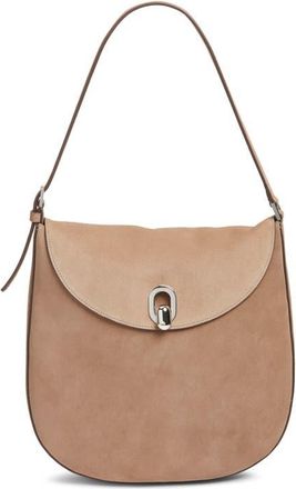 Savette Large Tondo Suede Hobo Bag in Taupe at Nordstrom