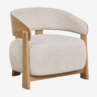 Sklum Pack De 2 Sillones En Madera De Roble Tapizados Olea Sklum