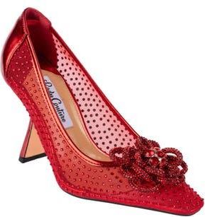 Lady Couture Rhinestone Mesh Pump in Red at Nordstrom Rack, Size 10