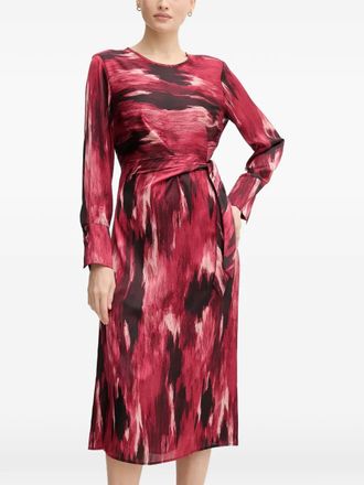 Joseph Ribkoff tie-waist printed dress - Red