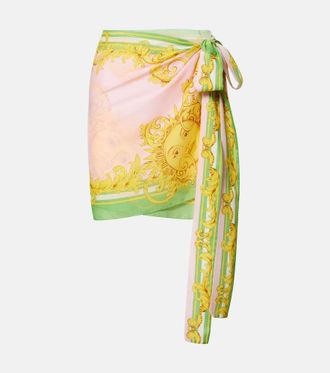 Versace Pareo in cotone e seta con stampa
