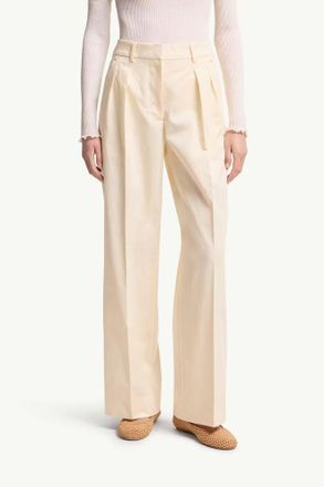 Moncler Pleated Wide-Leg Trousers - Ecru