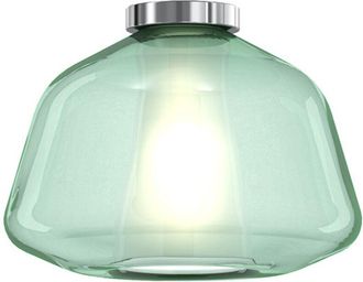 Top-Light Top-light - Plafoniera Contemporanea Double Skin Alpha Metallo Verde Vetro Cromo 1 Luce E27