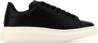 Alexander McQueen Black Leather Sneakers With Black Leather Heel