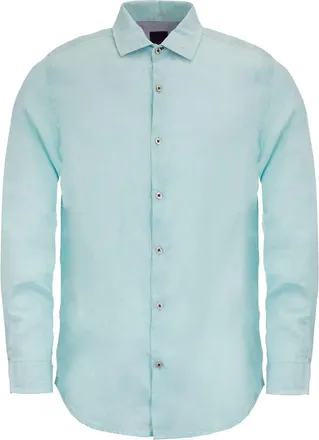 Lords of Harlech Uomo Solid Long Sleeve Fine Linen Shirt in Laurent Peppermint at Nordstrom, Size X-Large