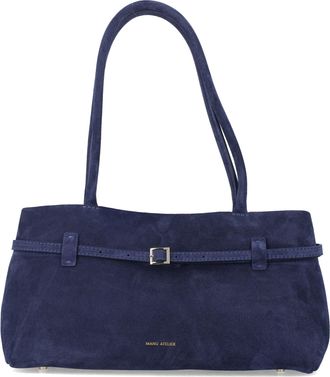 Manu Atelier Contemporary Suede East West Handbag By Manu Atelier
