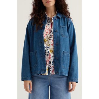 Seasalt Cornwall Reading Rocks Denim Jacket in Mid Wash at Nordstrom, Size 14 Us