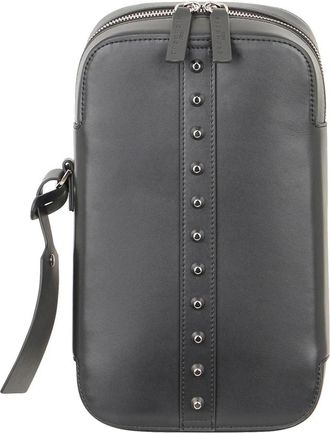 John Richmond Schoudertas met Studs - Heren - Schoudertassen - Zwart - ONE Size - Leer - Tassen