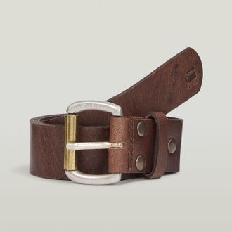 G-Star Lederg&uuml;rtel G-STAR Dast belt, Herren, Gr. 110, braun (dk braun, oxi), Leder, G&uuml;rtel Lederg&uuml;rtel, mit Nieten verst&auml;rkt