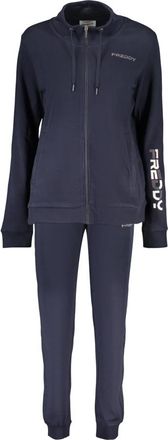 Freddy Zip Trainingspak met Hoge Kraag en Kralenlogo - Dames - Trainingspakken - Blauw - S - Katoen - Fitness