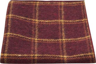 King & Priory Heritage Warm Red Check Pocket Square, Handkerchief